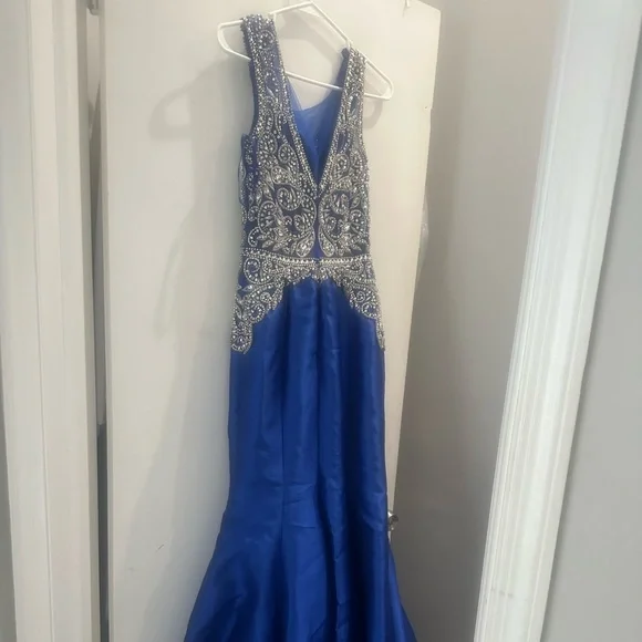 Navy with silver accent dress women’s - Picture 1 of 6